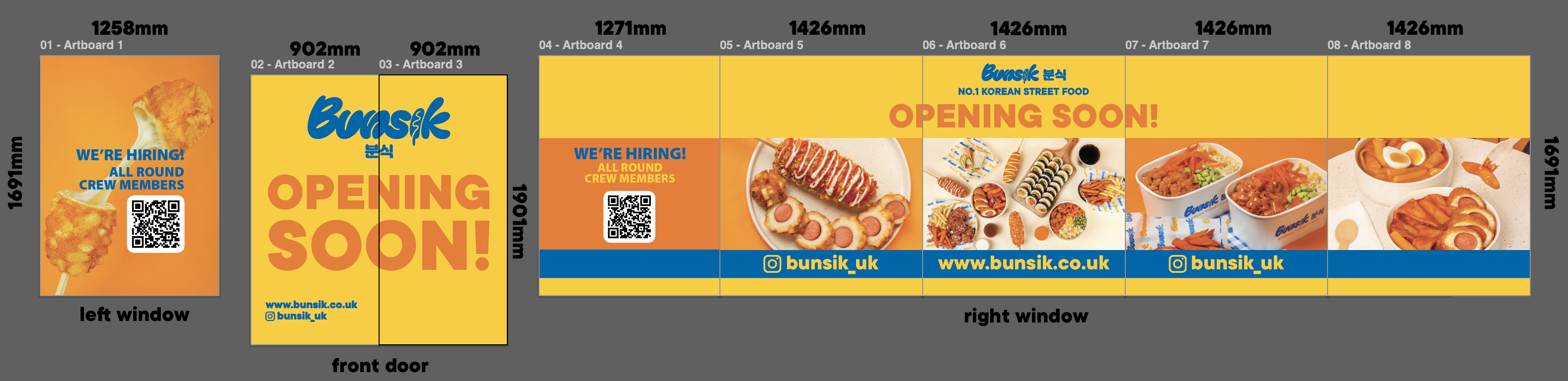 Plymouth window vinyl production layout showing panel segmentation